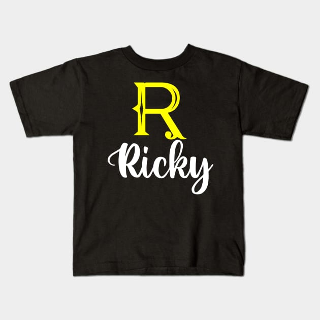 I'm A Ricky ,Ricky Surname, Ricky Second Name Kids T-Shirt by tribunaltrial